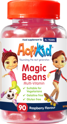 ActiKid® Magic Beans Multi-Vitamin Raspberry Flavour, 90s